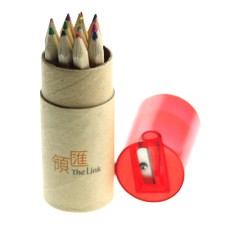 自然木色顏色鉛筆套裝 含鉛筆刨 - The Link